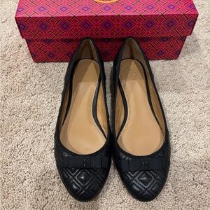 Tory Burch Black Quilted Ballet Flats